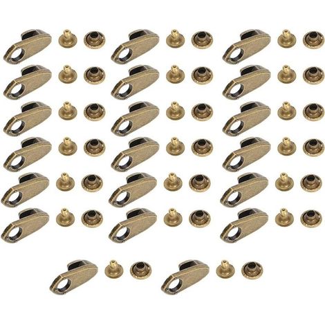 Paquete de 20 ganchos para cordones de botas, cordones de seguridad con remaches para reparación/accesorios para camping/senderismo/escalada (1/5)