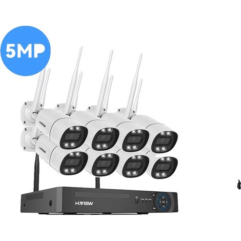 Système de caméra CCTV, résolution 5 MP, audio bidirectionnel, 5MP 8PCS Caméra, 4T (1/2)