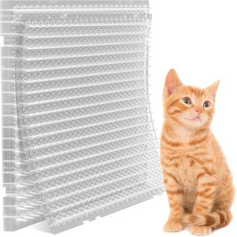 Set di 10 tappetini anti-gatto - Tappetini repellenti con punte per uso interno/esterno, 42 cm x 32 cm, proteggono mobili, divani e piante dai graffi del gatto, resistenti e antistrappo (10 pezzi, tra (1/5)