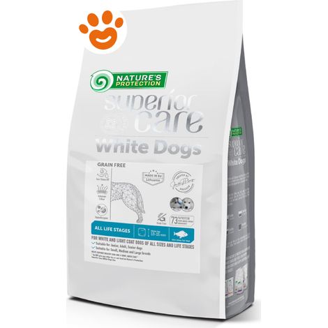 Natures Protection Dog Superior Care Manti Bianchi All Life Stages con Pesce Bianco - Sacco 4 Kg -