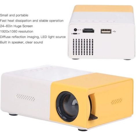 MINI PROIETTORE PORTATILE HD LED VIDEOPROIETTORE HOME CINEMA TV HD/AV/USB/