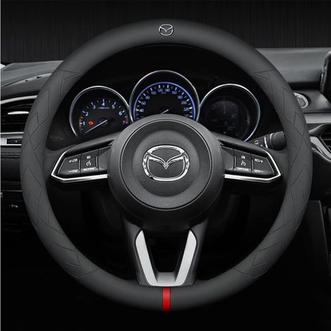 DabbOo Lederlenkradbezug für Mazda, rutschfest und atmungsaktiv, kompatibel mit Mazda3/6, CX5, CX4 und CX30 – Standard-A