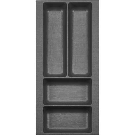 ORGA-BOX 2 Besteckeinsatz Tiefe 462 mm für Nobilia Küchen Canvas-Struktur anthrazit Schubladeneinsatz Breite 209 mm für Schubladen 300 mm
