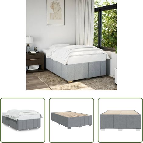 Sommeil - Cadre de lit sans matelas gris clair 120x190 cm tissu (1/5)