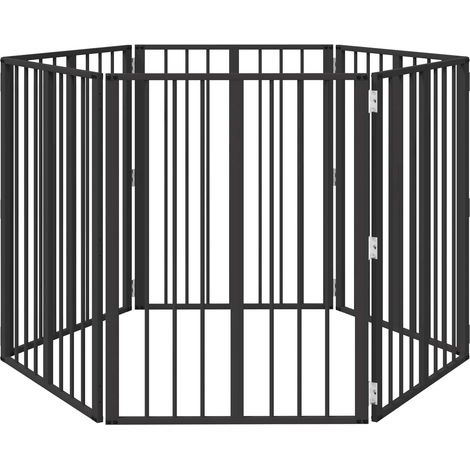 Dog Gate 6 pcs Black 60 x 80 cm Galvanised Steel vidaXL