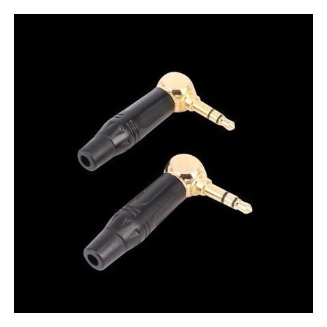 Vergoldeter 3,5-mm-Stereo-Audio-Winkelstecker mit vollständig verlötetem Kupferdraht, 90°-verlötete Zweikanal-AUX-Kopfhörerbuchse (1/5)