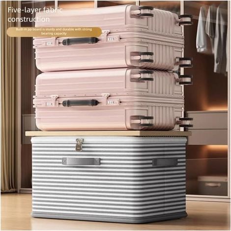 Låsbar hopfällbar förvaringslåda - Kodlåda for kläder filtre leksaker - 45x30x30cm 453030cm