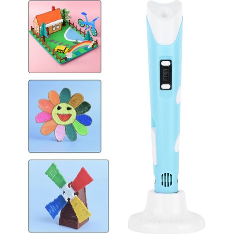 Stylo 3D professionnel avec écran OLED, compatible PLA et ABS, pour l'impression DIY, pour adolescents et adultes, prise UE 100-240 V, bleu (1/5)