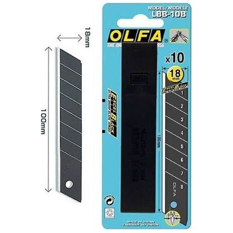 Olfa Black Cutter Blades Lbb 10b 18mm - Romus