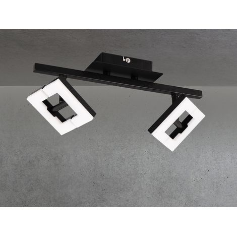 LED Wand- & Deckenstrahler in Schwarz / Weiß, Spots geteilt, Breite 36cm (1/3)