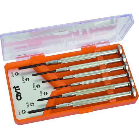 Avit AV05010 juego de 6 destornilladores cromados ergonómicos