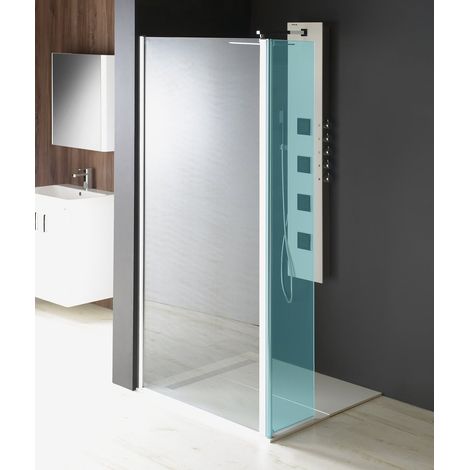 Polysan Modular Shower - Paroi de douche fixe, pour raccordement d'un panneau pivotant, 100 cm, verre transparent MS3A-100 (1/4)