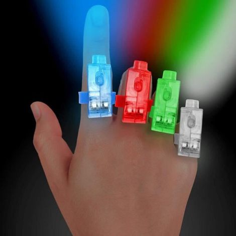 10 Lumières de Doigt LED pour Garçons & Filles, 4 Couleurs (Dure Jusqu'à 8 Heures) - Anniversaires, Cadeaux Invités, Pochettes Surpr (1/4)