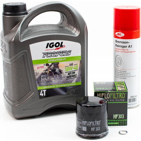Kit Entretien Vidange Standard pour YAMAHA YZF-R6 600 de 1999 à 2002 - IGOL PROPULS EVOLUTION 10W40 4L