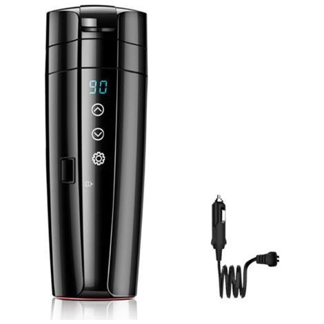 Car Heating Cup 400ml – 304 Stainless Steel – Intelligent Temperature Control 20-95℃ – 12V/24V Power Supply (1/4)