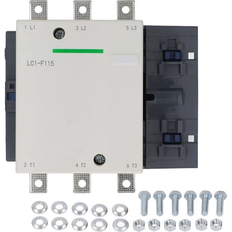 Contacteur AC 3 pôles 115A LC1 F115, tension d'impulsion 8kV, contact argent ignifuge, bobine cuivre 110V. (1/5)