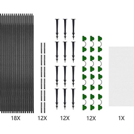 55 Pices Ensemble De Filets D'insectes Pour Plantes (2.56m) Cadre De Grille De Jardin Extrieur Tunnel De Jardin Filet D'insectes Tunnel De Jardin (1/5)