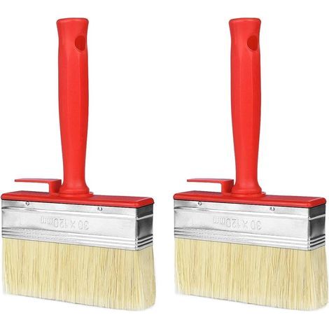2PCS Pinceau de Clôture, Pinceaux Plats Bricolage, Pinceaux de Peinture pour Meubles, Mur, Terrasse (30 x 120 mm) (1/5)