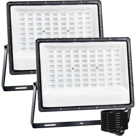 Projecteur extérieur LED, 150W Spot LED Extérieur projecteur led extérieur lot de 2, IP66 étanche 15000LM Projecteur blanc froid, Eclairage Exterieur Projecteur pour jardin,cour (1/5)