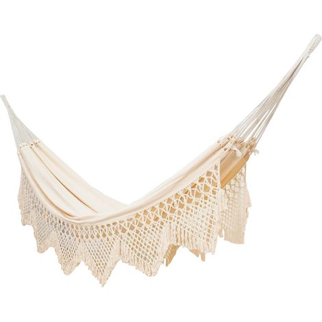 PROLOISIRS Toile de hamac Personal 105 Frange - 265 x 170 cm - Naturel