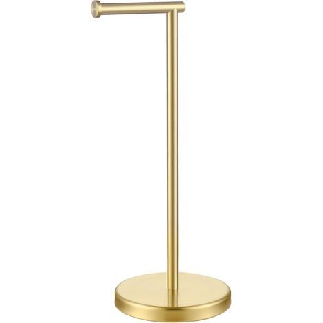 Porte-papier toilette sur pied, en acier inoxydable SUS304, distributeur de rangement moderne, laiton brossé - Ineasicer