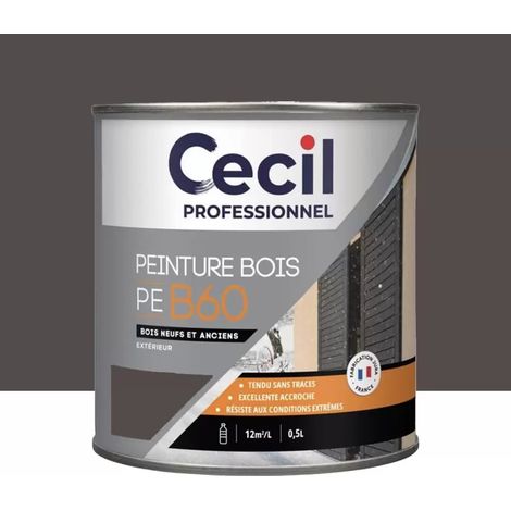 Peinture Bois Glycéro Cécil Professionnel PEB60 Brun Foncé Satin 0,5 L (1/2)