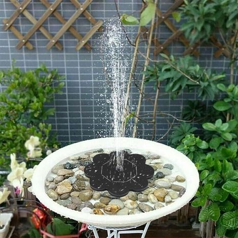 Fontaine solaire neuve, 1,5 W, idéale pour un bain d'oiseaux ou comme décoration de jardin ou pour un petit bassin extérieur. (1/5)