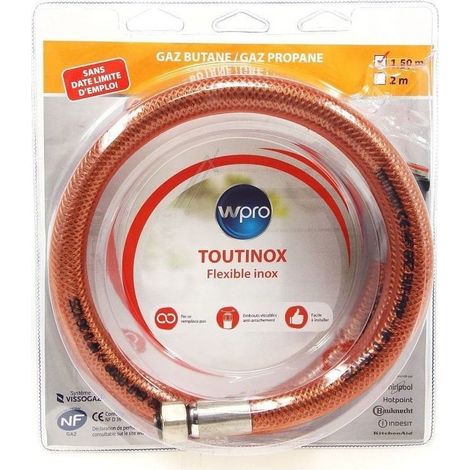 Tuyau VISSINOX butane propane 1,50m illimitée d'origine (481281729755) Accessoires et entretien