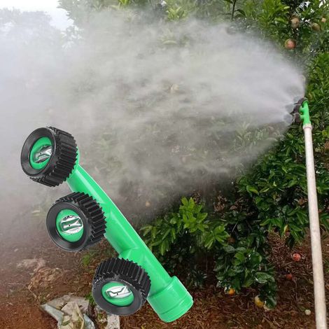 Buse de brumisation électrique à 3 têtes en forme d'éventail pour jardin, avec atomiseur de pesticides. (1/5)