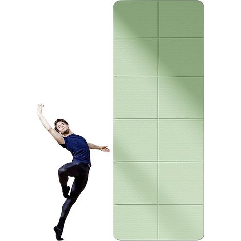 Tapis de fitness pliable, tapis de yoga pliable Tapis portable pour salle de sport à domicile - 183 cm x 61 cm x 0,25 cm - Idéal pour le yoga, le Pilates et les étirements (1/5)