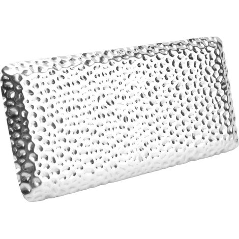 Geschmiedetes Tablett, exquisit, geruchlos, Edelstahl, für Wohnzimmer, Schlafzimmer, Küche und Badezimmer, 19,5 x 9,5 cm, silberfarben (1/5)