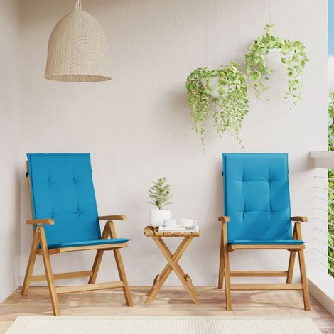 Gartenstühle mit Kissen 2 Stk. Massivholz Teak (1/5)