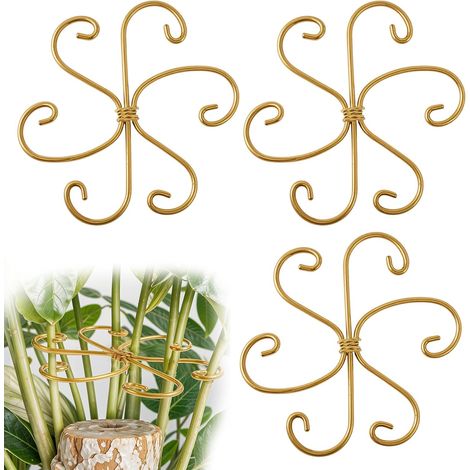 Lot de 3 tuteurs en fer pour plantes grimpantes, stabilisateurs de tiges Monstera, supports réutilisables pour plantes d'intérieur, piquets de maintien, accessoires de croissance pour fleurs et plante (1/5)