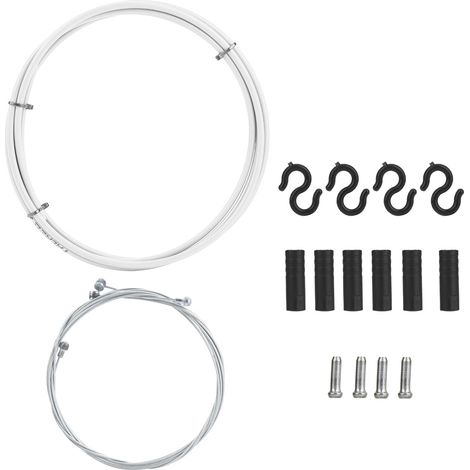 Kit de câbles et gaines de frein pour vélo de route et VTT, avec embouts et accessoires de remplacement (Blanc) (1/5)