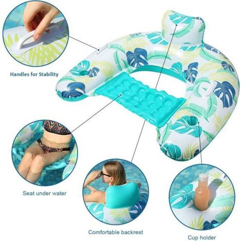 Flotteur de Piscine Gonflable pour Adultes - - Chaise Flottante - Matériau de Qualité - Extérieur (1/3)