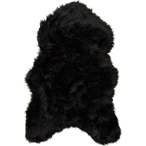 Tapis Imitation Fourrure "Katy" 60x90cm Noir (1/5)