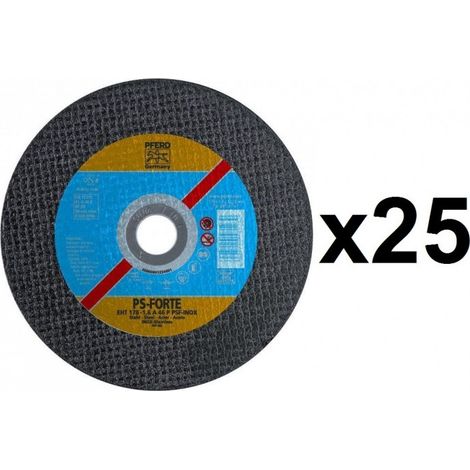 25 Disques à tronçonner 125mm PS-FORTE A plat Inox PFERD - Cond. /pcs: 25 - Ø mm: 125 - Ep. mm: 1.6