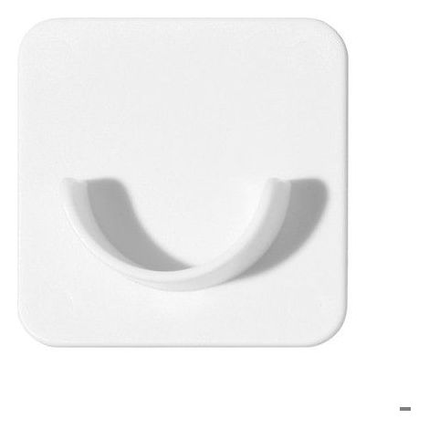 Supports adhésifs pour tringle de douche - Ternel - Lot de 8 pièces - Matériau ABS - Dimensions 4x4x1 cm - Blanc (1/5)