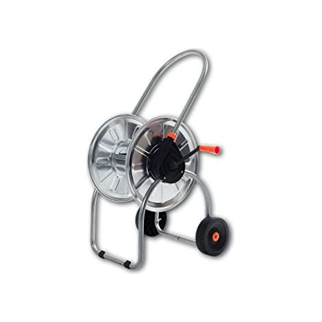 Agrati 306 Zinc Line Carrello Avvolgitubo in Acciaio Zincato 50 m 1-2'' Manico Regolabile colore Argento (1/3)