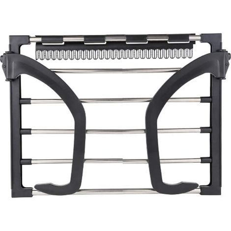 ZOLGINAH Séchoir à linge repliable mural en acier inoxydable pour radiateur, balcon Noir (1/5)