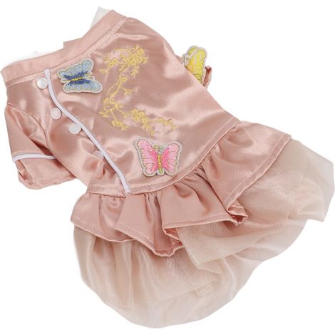 Cheongsam pour chien, style chinois, à boutons souples, idéal pour l'été (chiens et chats). (1/5)
