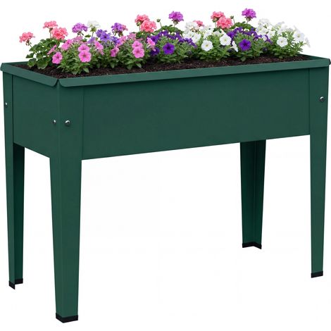Outsunny Raised Planter, Metal Raised Garden Bed on Legs with Drainage Hole (1/5)
