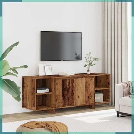 Meuble TV - 856788 - vieux bois - 130 x 35 x 50 cm - bois d'ingénierie (1/5)