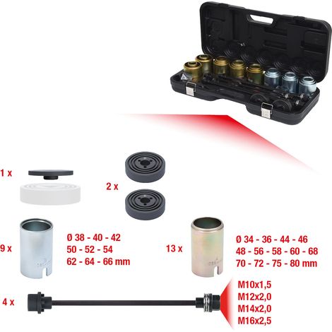 KS TOOLS Satz Druck- y Zughülsen 37tlg. - 700.1550 (1/5)