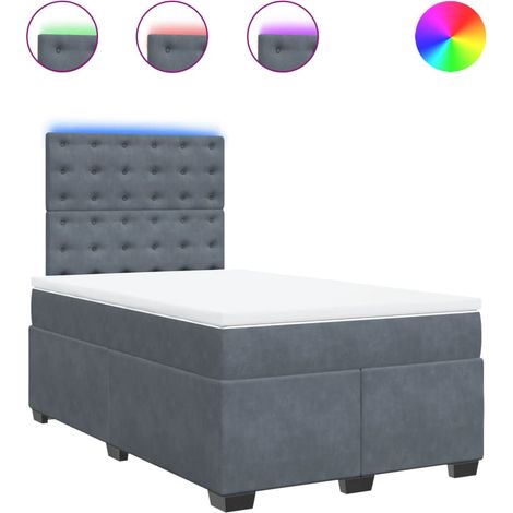 Maison Exclusive - Giroletto a Molle con Materasso Grigio Scuro 120x200 cm Velluto