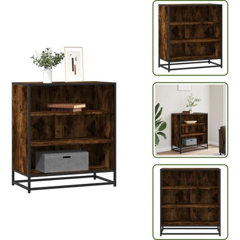 The Living Store Sideboard Räuchereiche 68x35x76 cm Holzwerkstoff und Metall - Metall (1/5)
