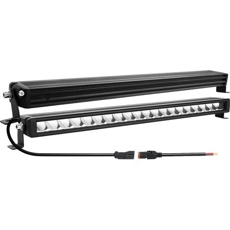 Barre LED 23'' 58CM 60W Rampe LED Rangée Unique 12V 24V IP67 Bar Feux Antibrouillard Barres Lumineuse pour 4x4 Voiture Camion Tracteur Quad Bateau, 6000K Blanc (1/5)