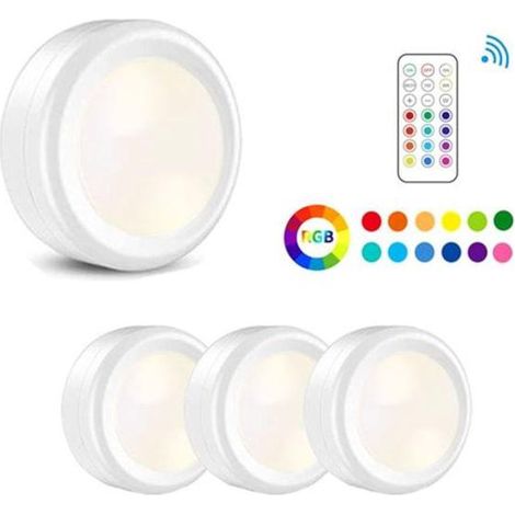 Projecteur LED à piles avec télécommande, lot de 3 projecteurs LED (1/5)