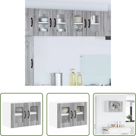vidaXL Armoire murale - Armoire de cuisine Gris Sonoma 60 x 31 x 40 cm (1/5)