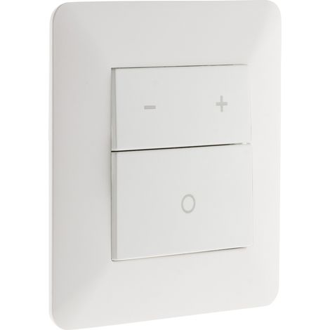 Variateur LED 3 boutons avec mémoire d'intensité lumineuse – Compatible ampoules LED dimmables 3VA à 100W – Installation par bornes à vis – Blanc – Artezo